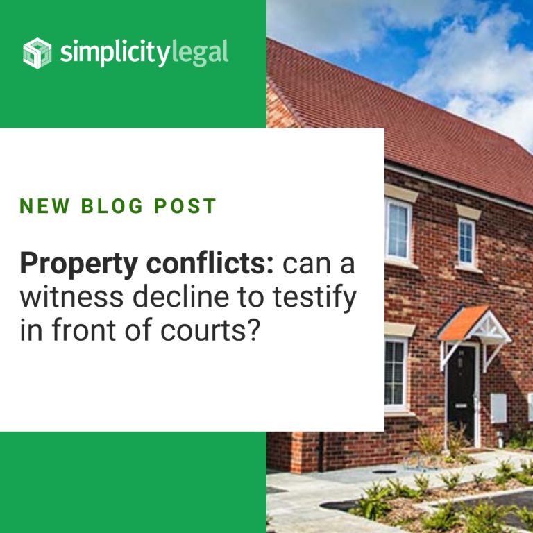 Property conflicts: can a witness decline to testify in front of courts? Solicitor