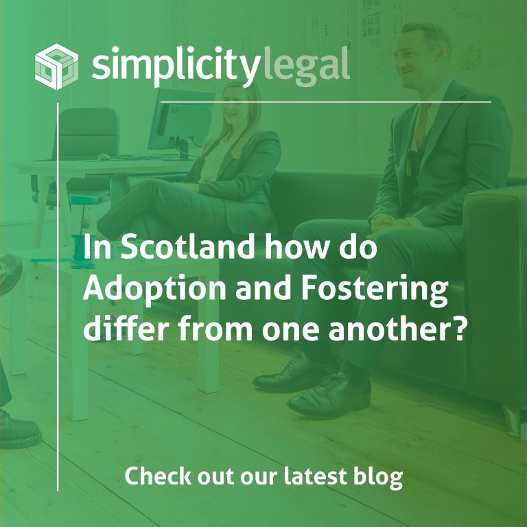 In Scotland how do adoption and fostering differ from one another?